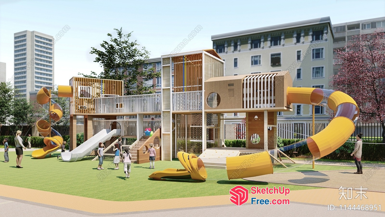 Colorful Modern Children'S Playground 3D SketchUp File