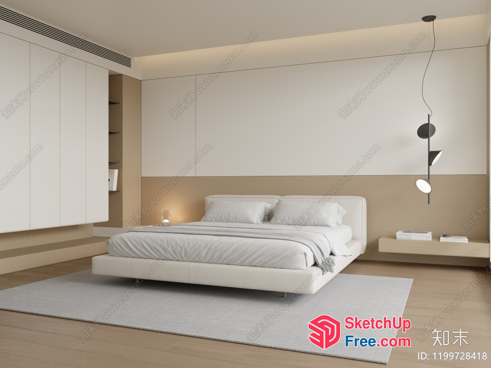 Modern Minimalist Bedroom Interior Design 3D SketchUp File