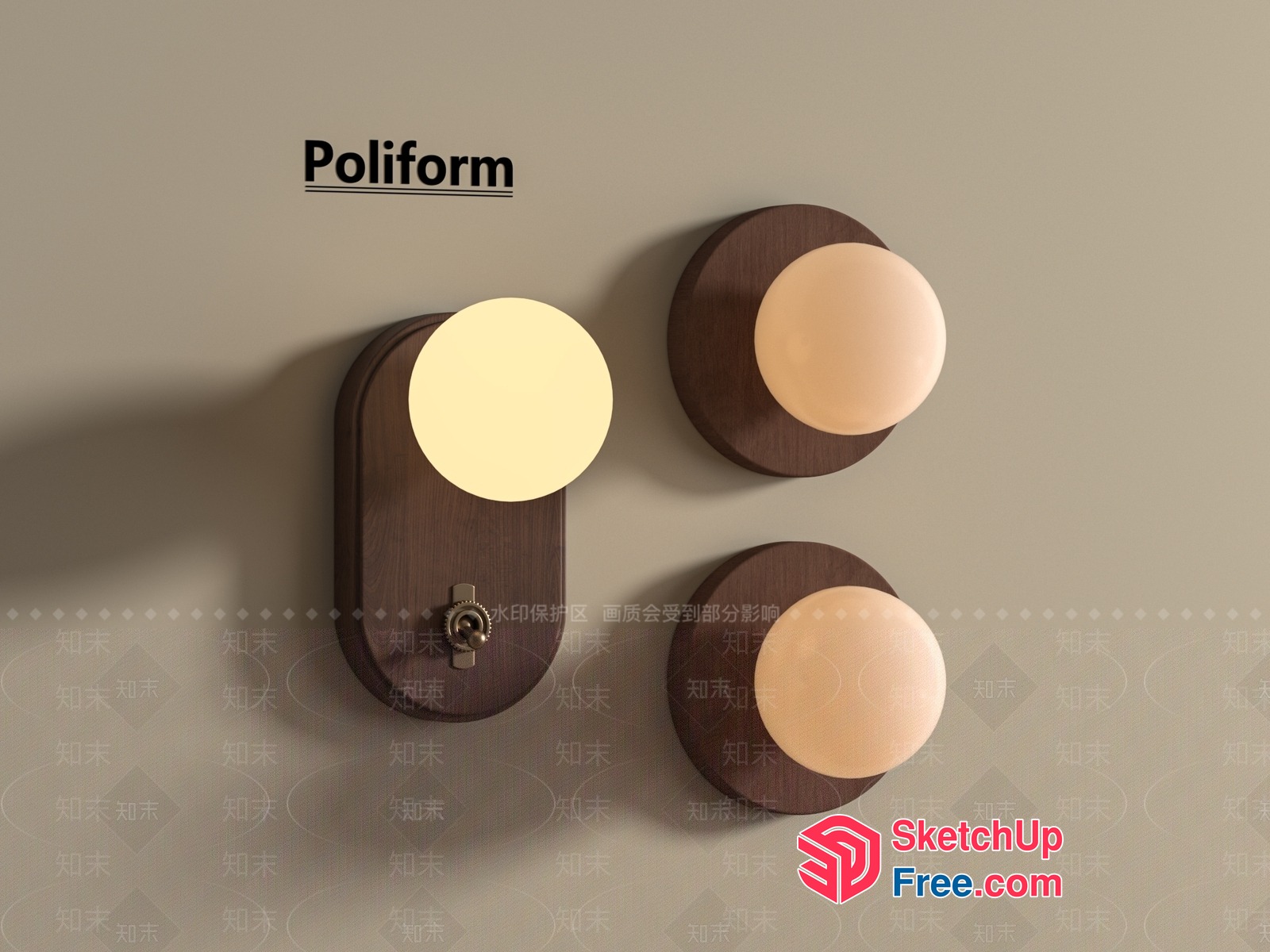 Poliform Light Fixtures 3D SketchUp File
