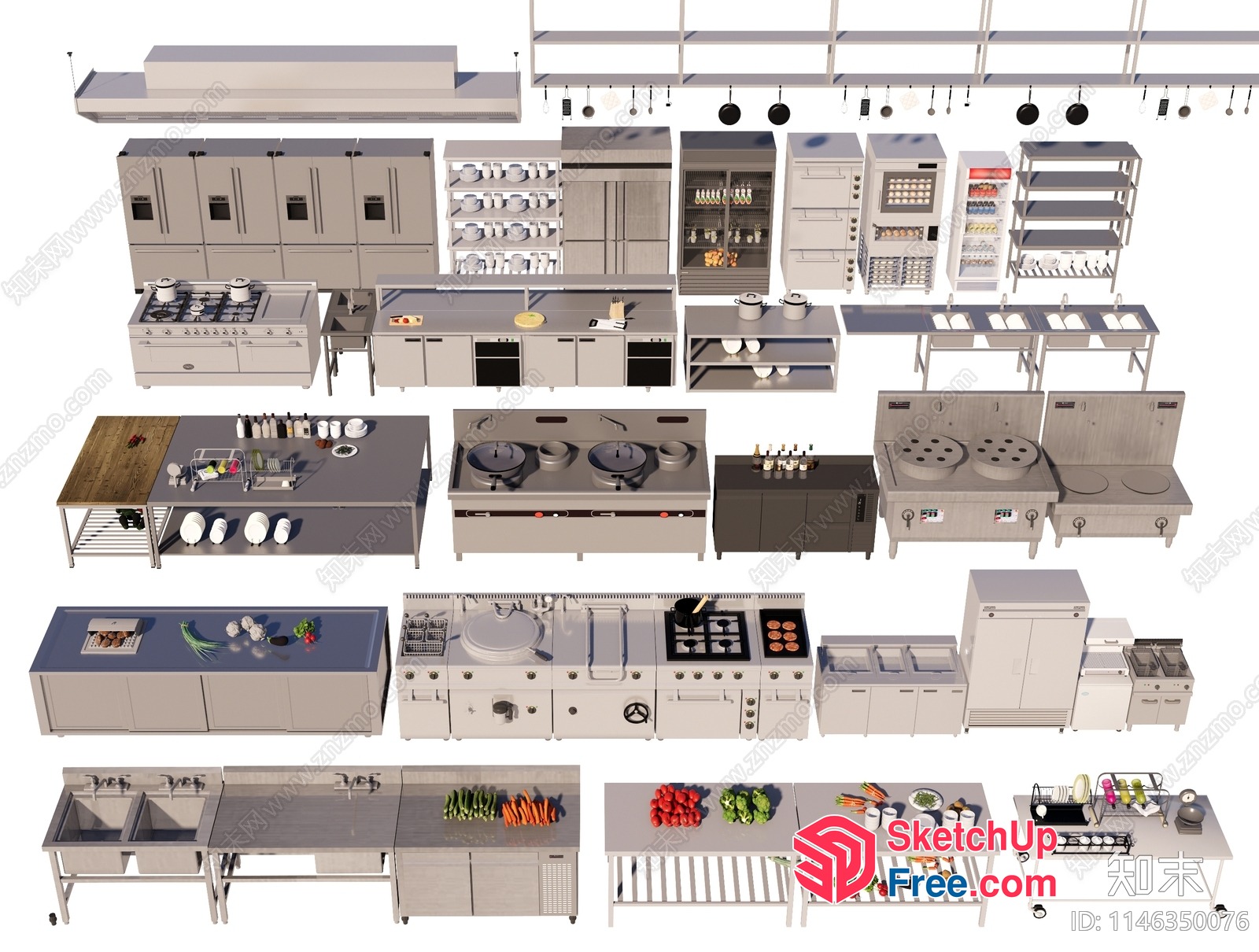 Modern Commercial Kitchen 3D SketchUp File