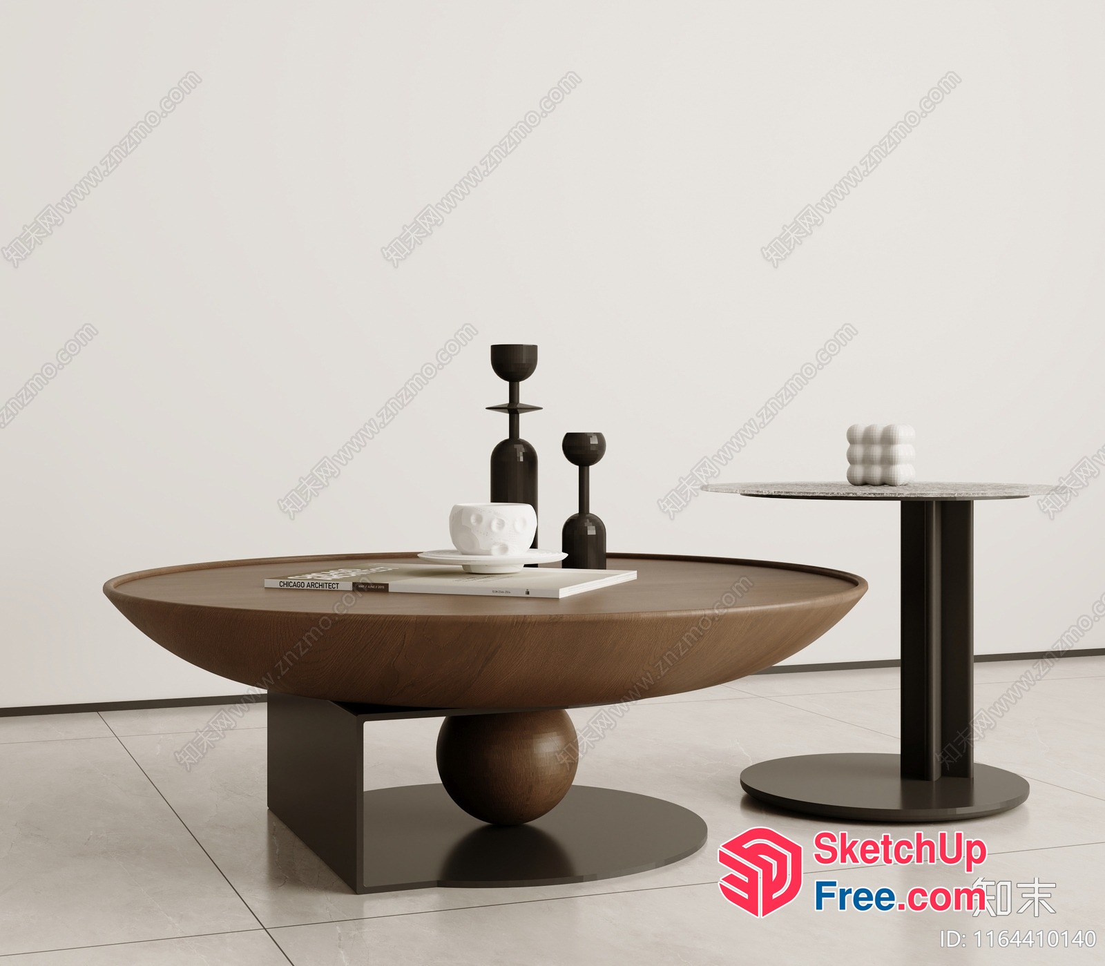 Modern Coffee Table And Side Table Set 3D SketchUp File