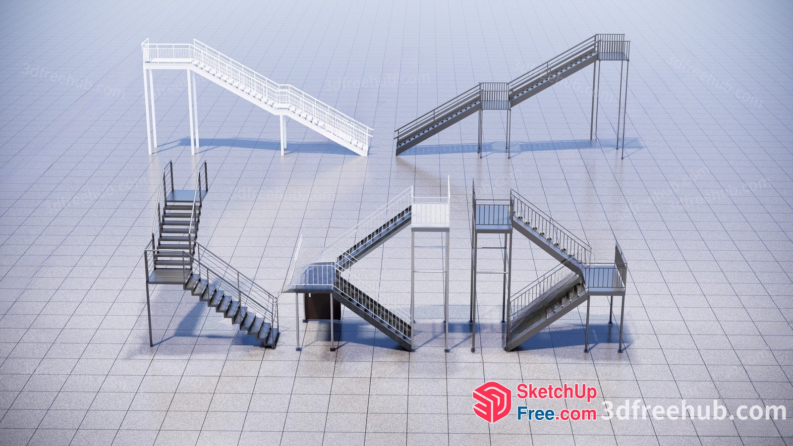Stairway Design Variations 3D SketchUp File