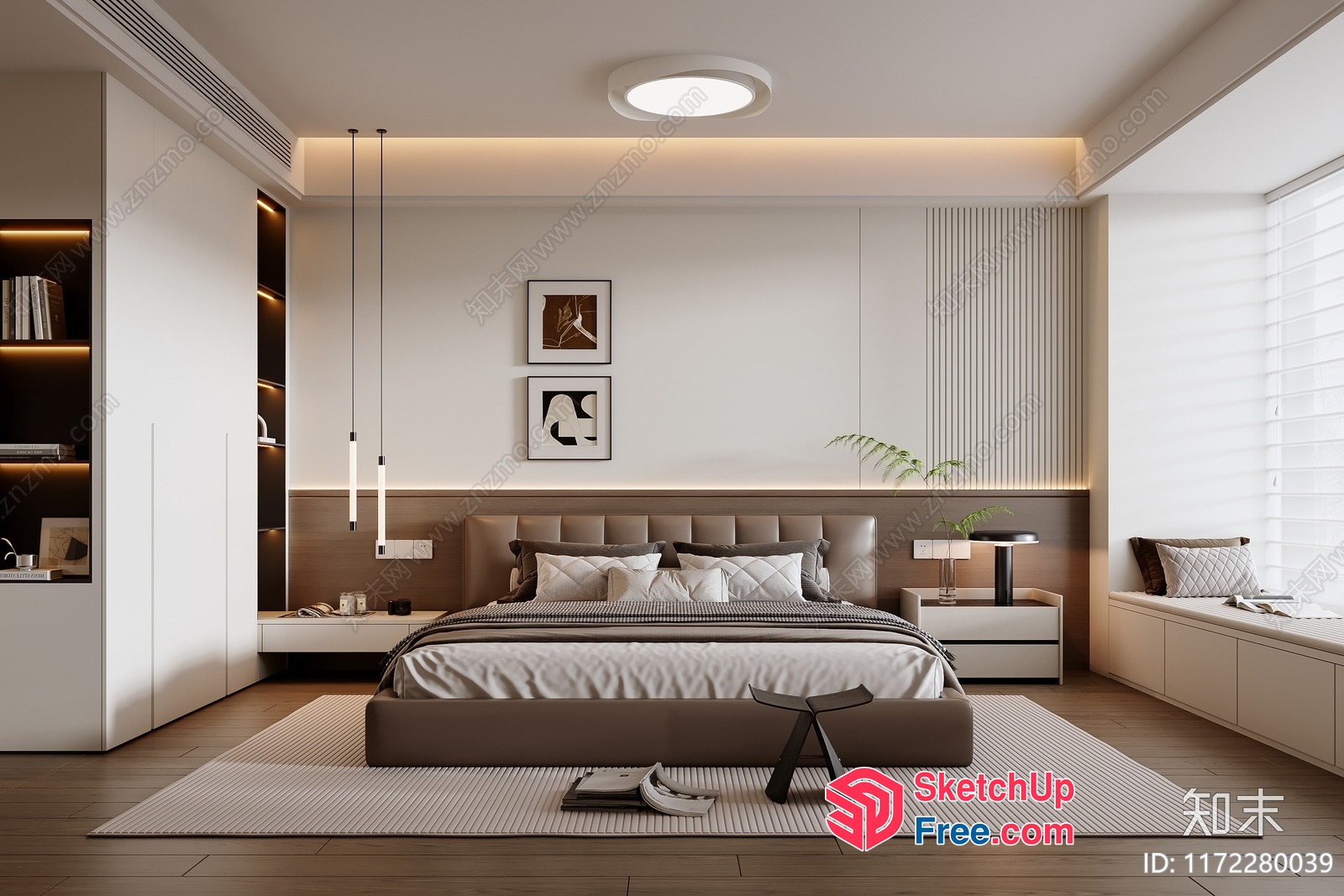 Minimalist Japanese Style Bedroom 3D SketchUp File