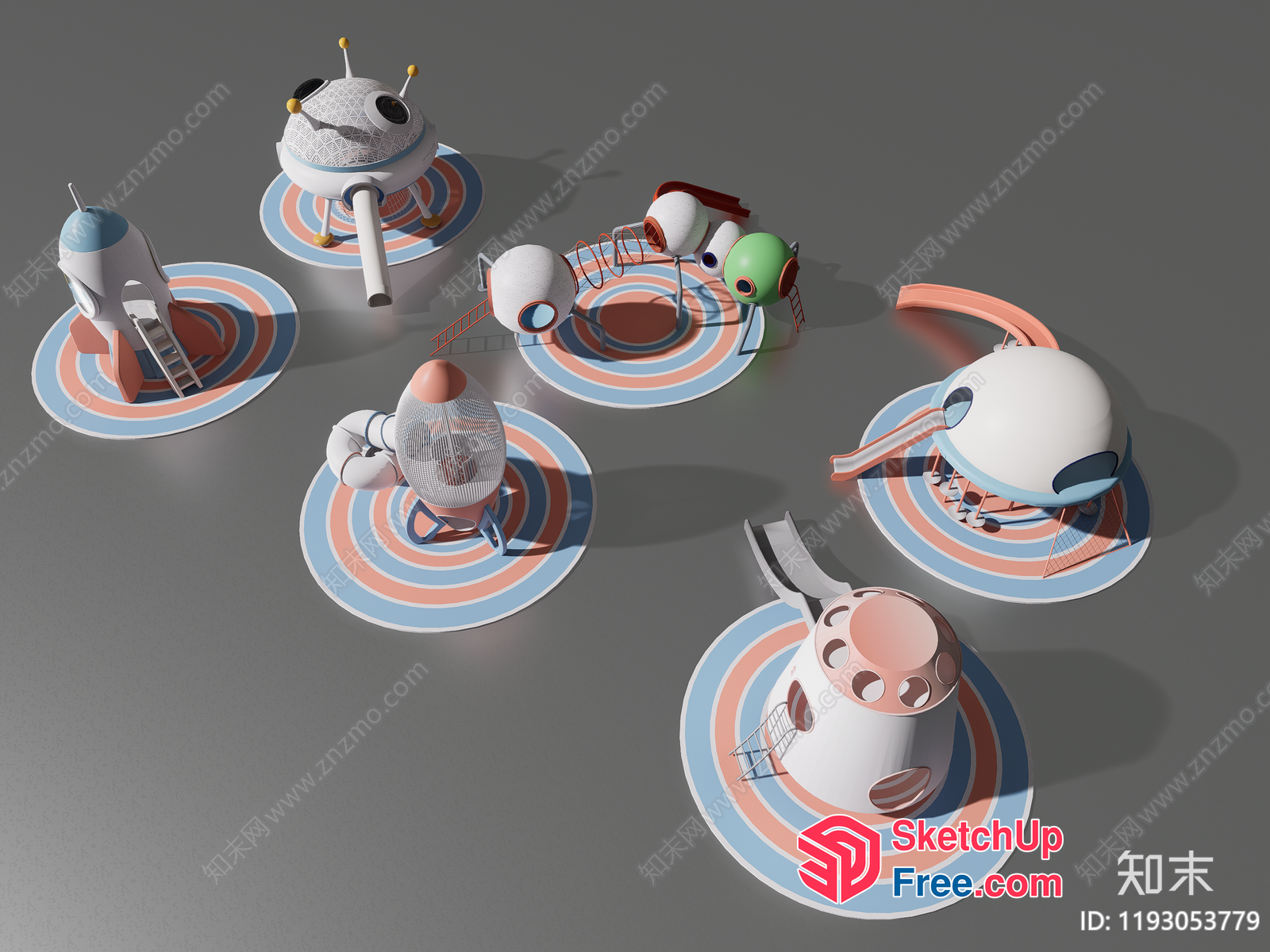 Futuristic Space Capsule Villages 3D SketchUp File