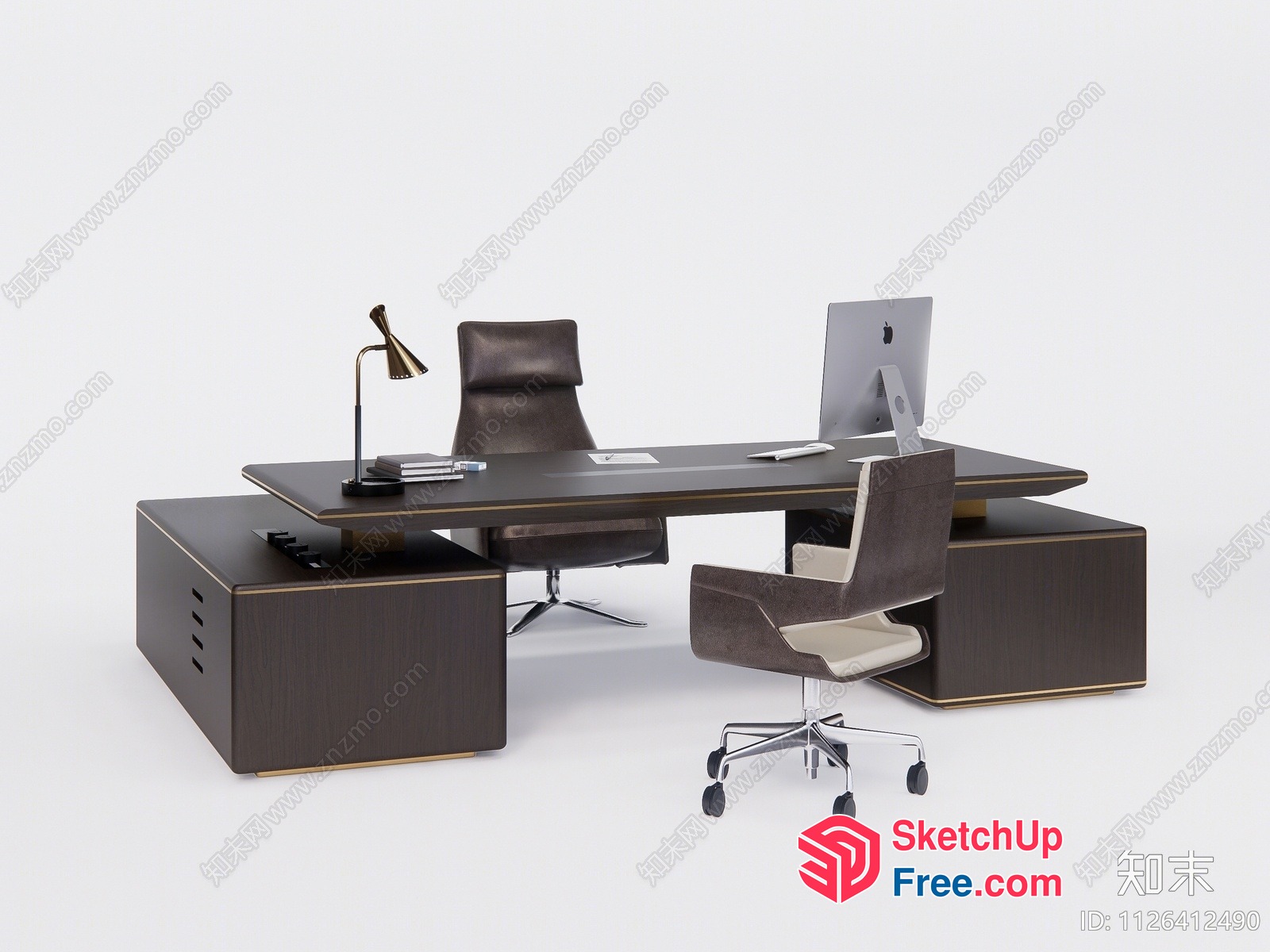 Office Furniture With Desk And Chair 3D SketchUp File