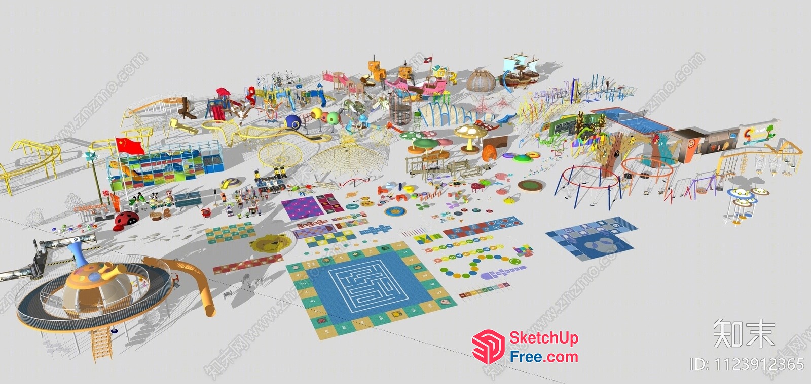 3D Model Of A Colorful And Vibrant Playground 3D SketchUp File