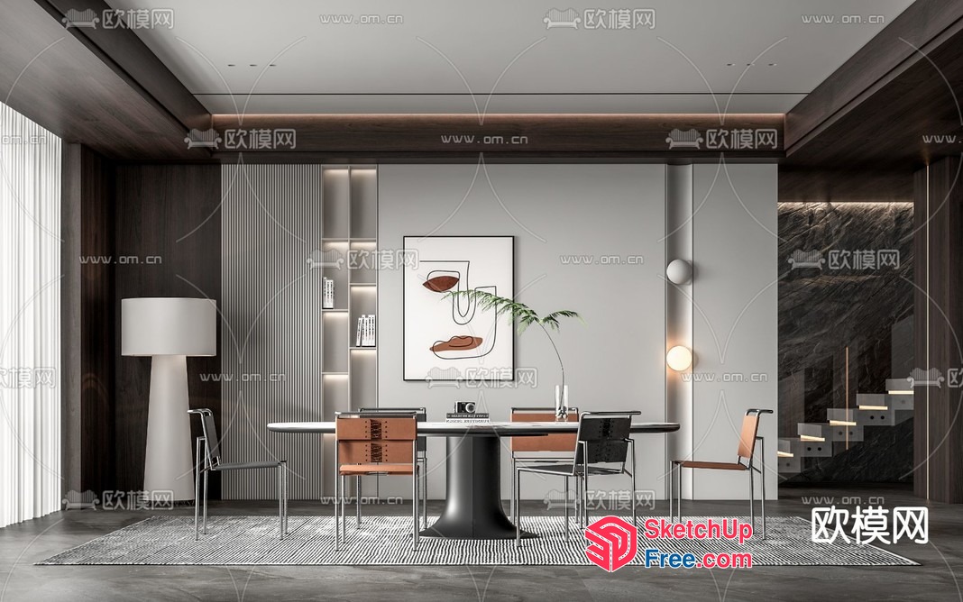 Modern Office Space With Sleek Furniture And Minimalist Decor 3D SketchUp File