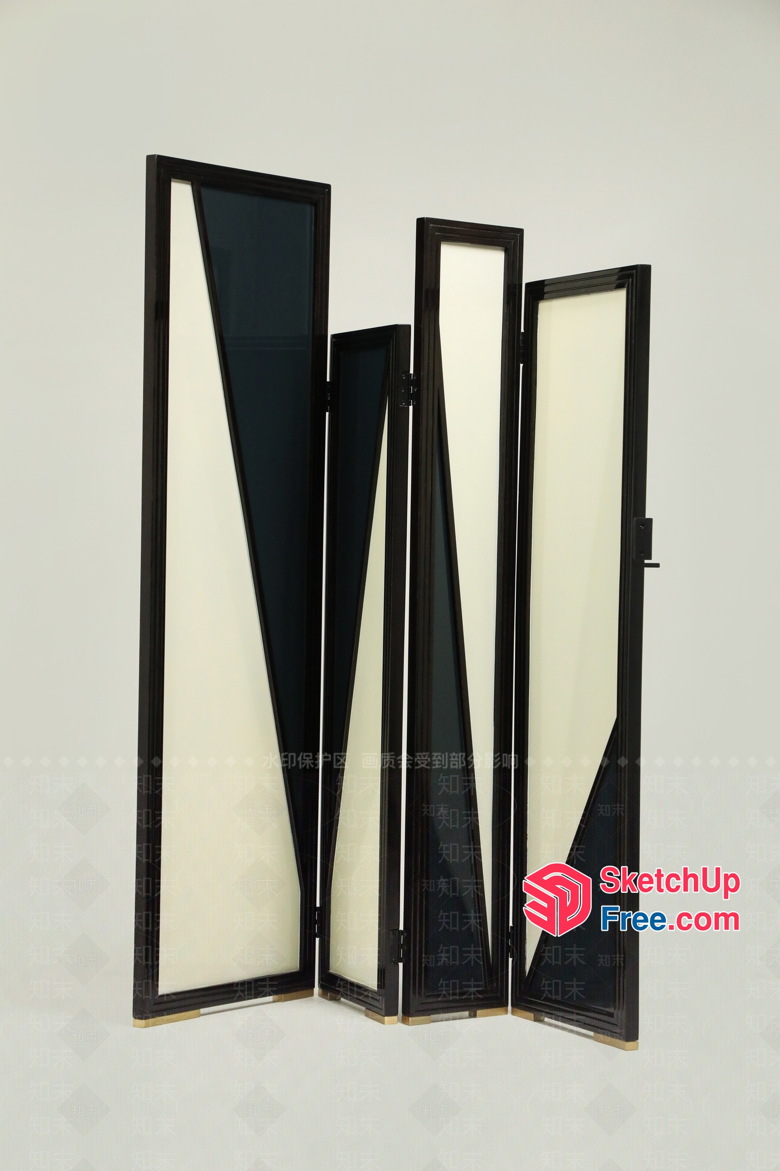 Modern Black And White Partition Screen 3D SketchUp File