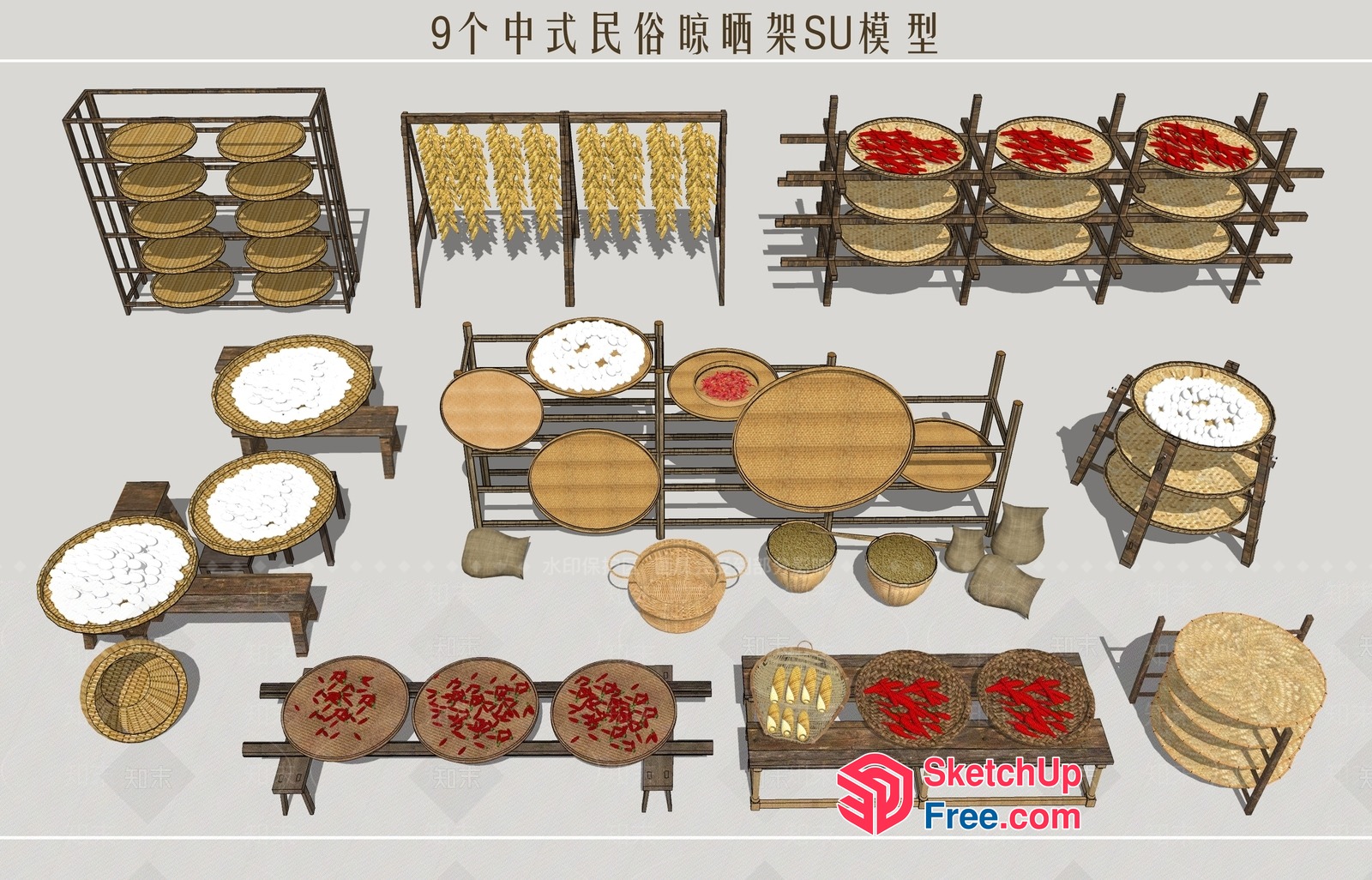 Traditional Asian Food Display 3D SketchUp File