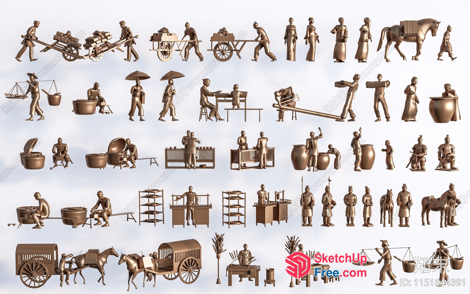 Asian-Inspired Furniture And Decorative Items 3D SketchUp File