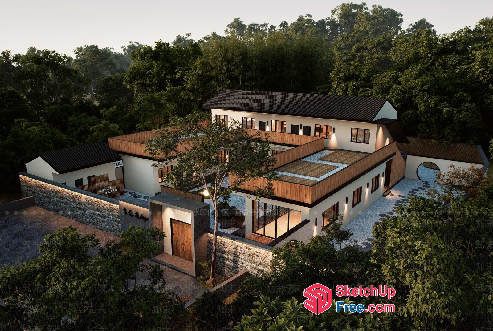 Modern Asian Style Villa 3D SketchUp File