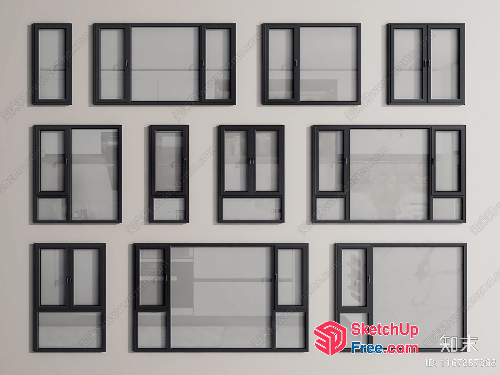 Windows Of Various Shapes And Sizes 3D SketchUp File