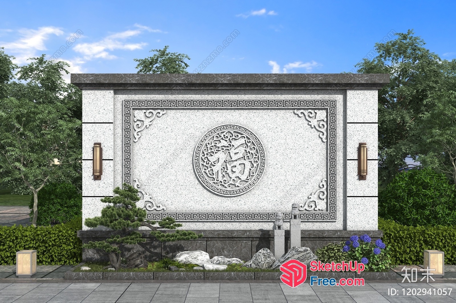 Asian-Inspired Exterior Decor 3D SketchUp File