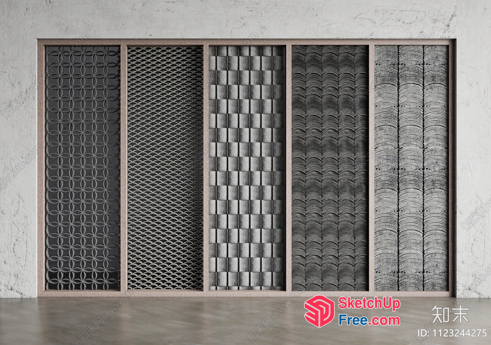 Modern Textured Wall Panels 3D SketchUp File