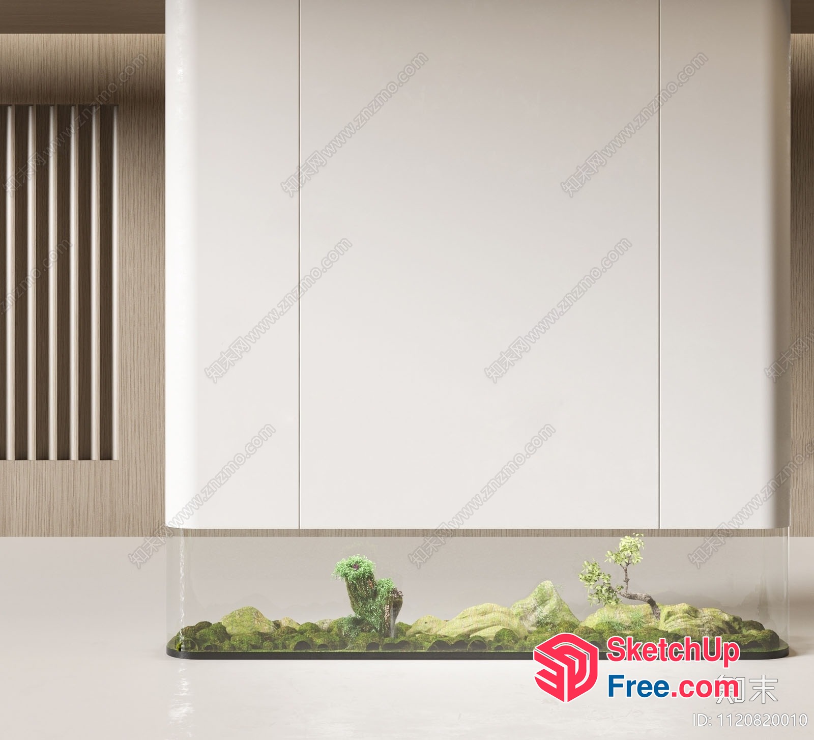 Japanese Style Interior With Minimalist Decor And Greenery 3D SketchUp File