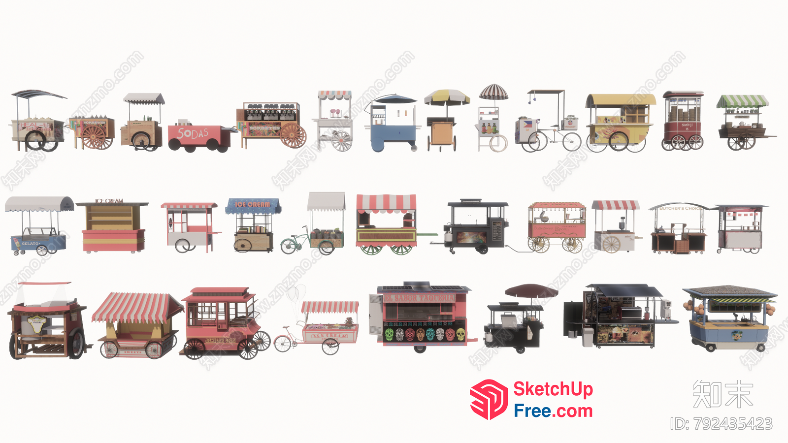 Food Truck Collection 3D SketchUp File