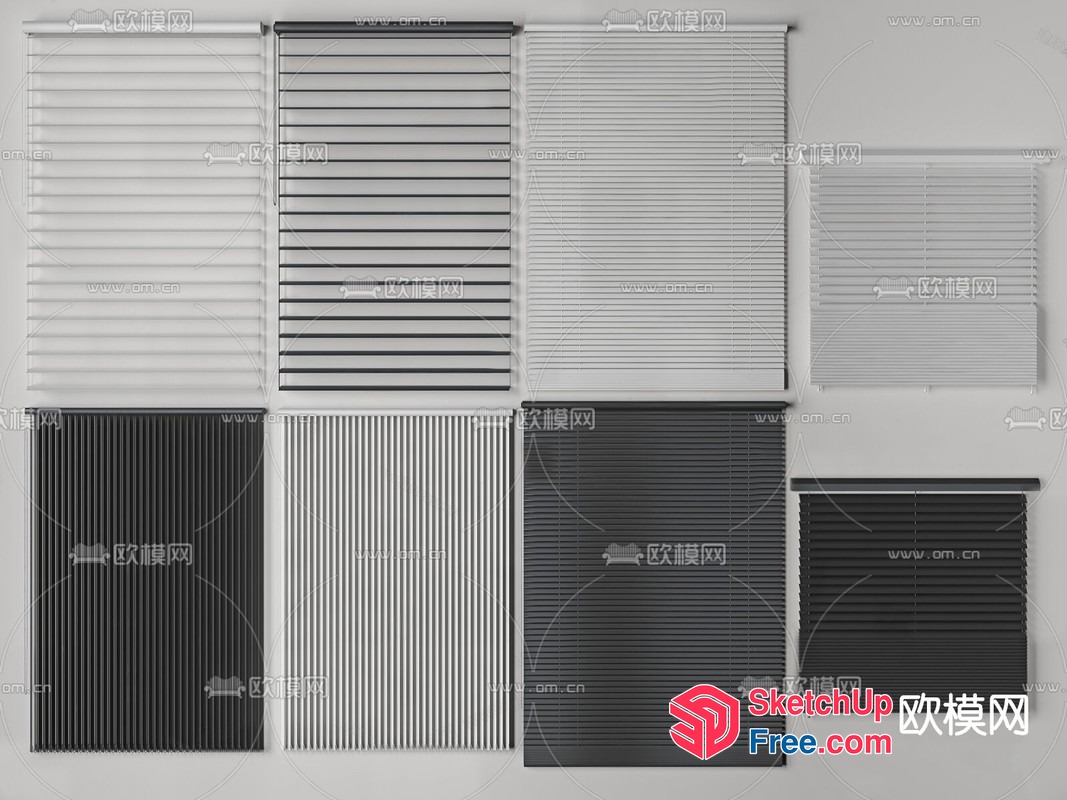 Modern Window Treatment Options 3D SketchUp File
