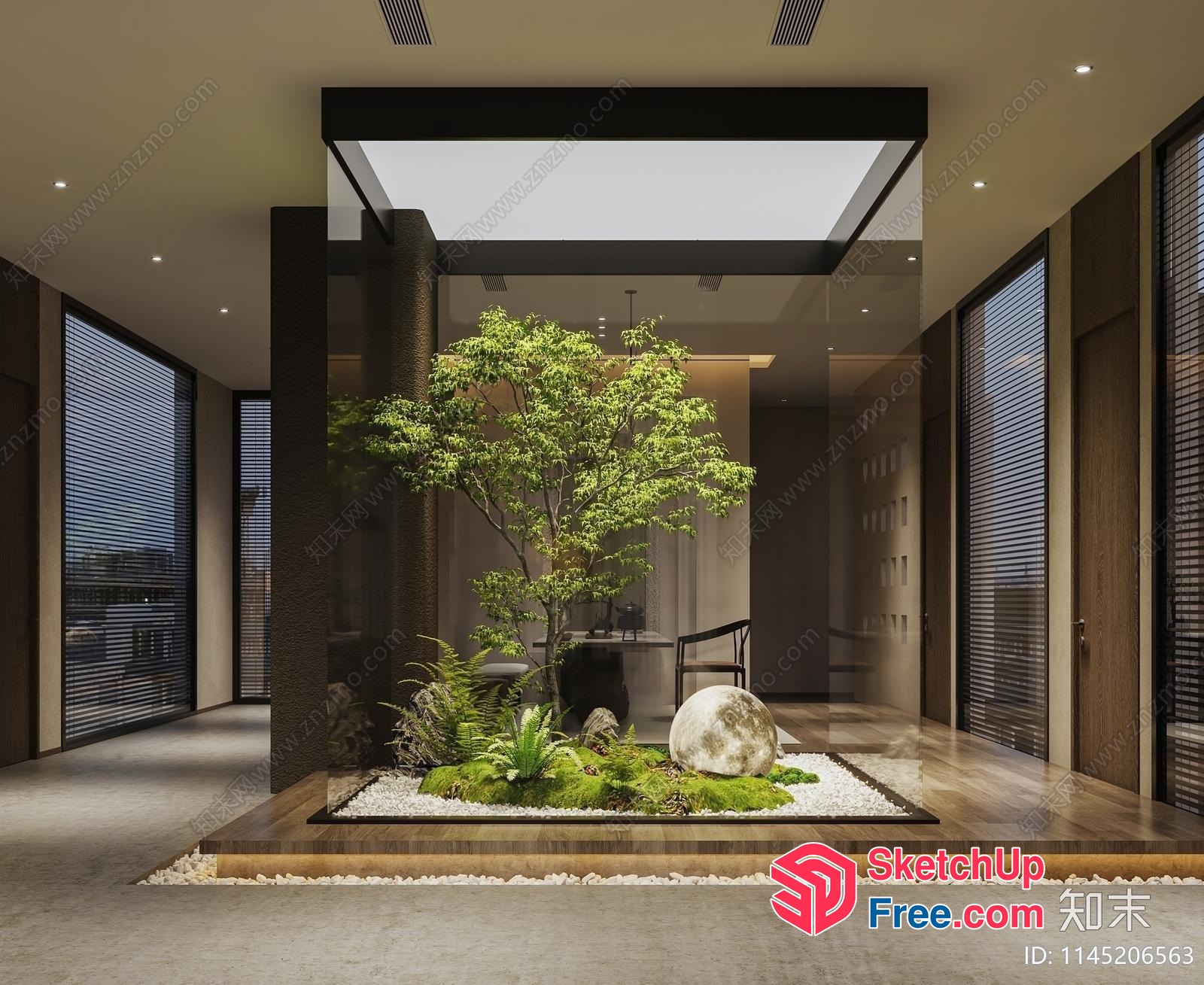 Elegant Modern Japanese-Inspired Interior Design 3D SketchUp File