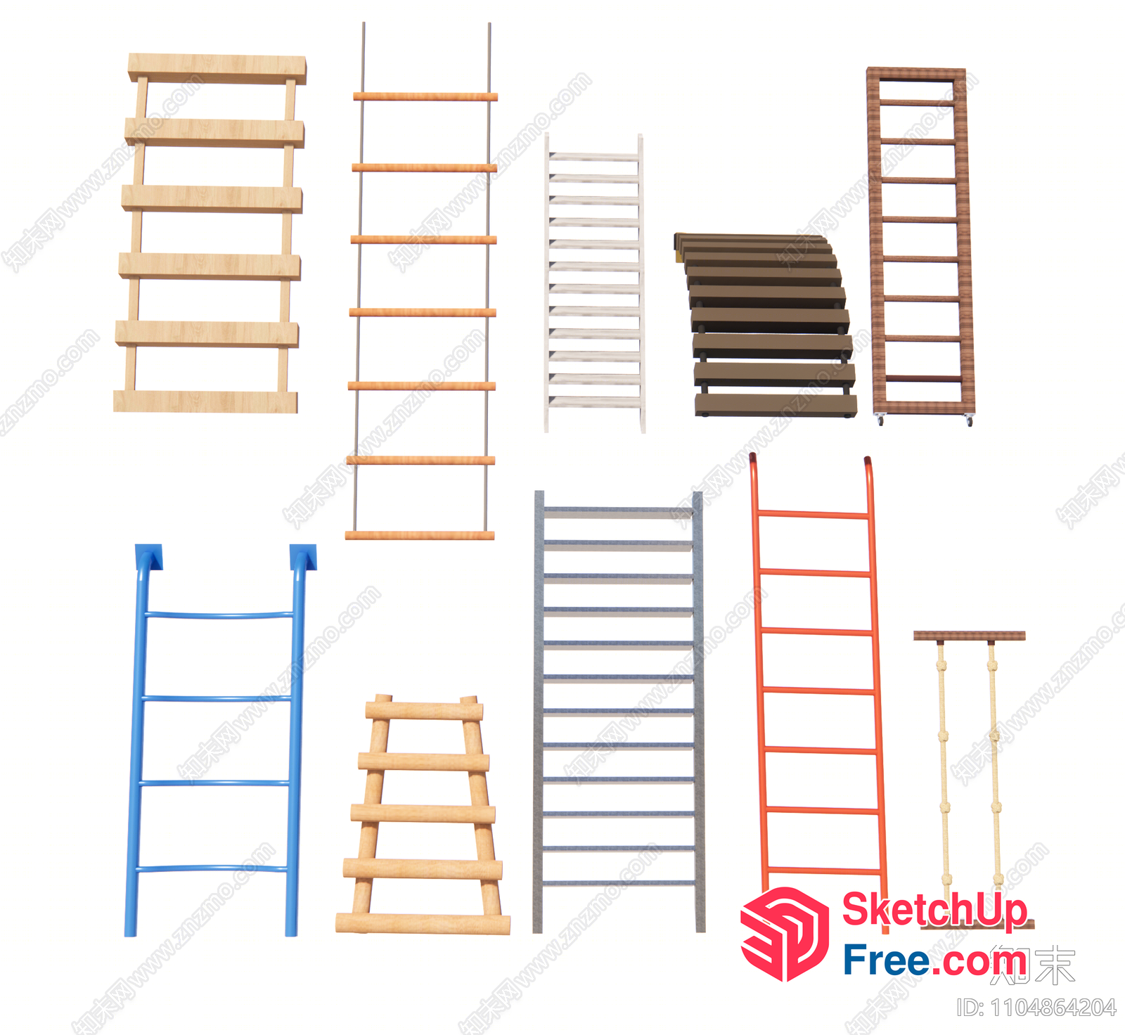 Variety Of Ladders For Different Purposes 3D SketchUp File