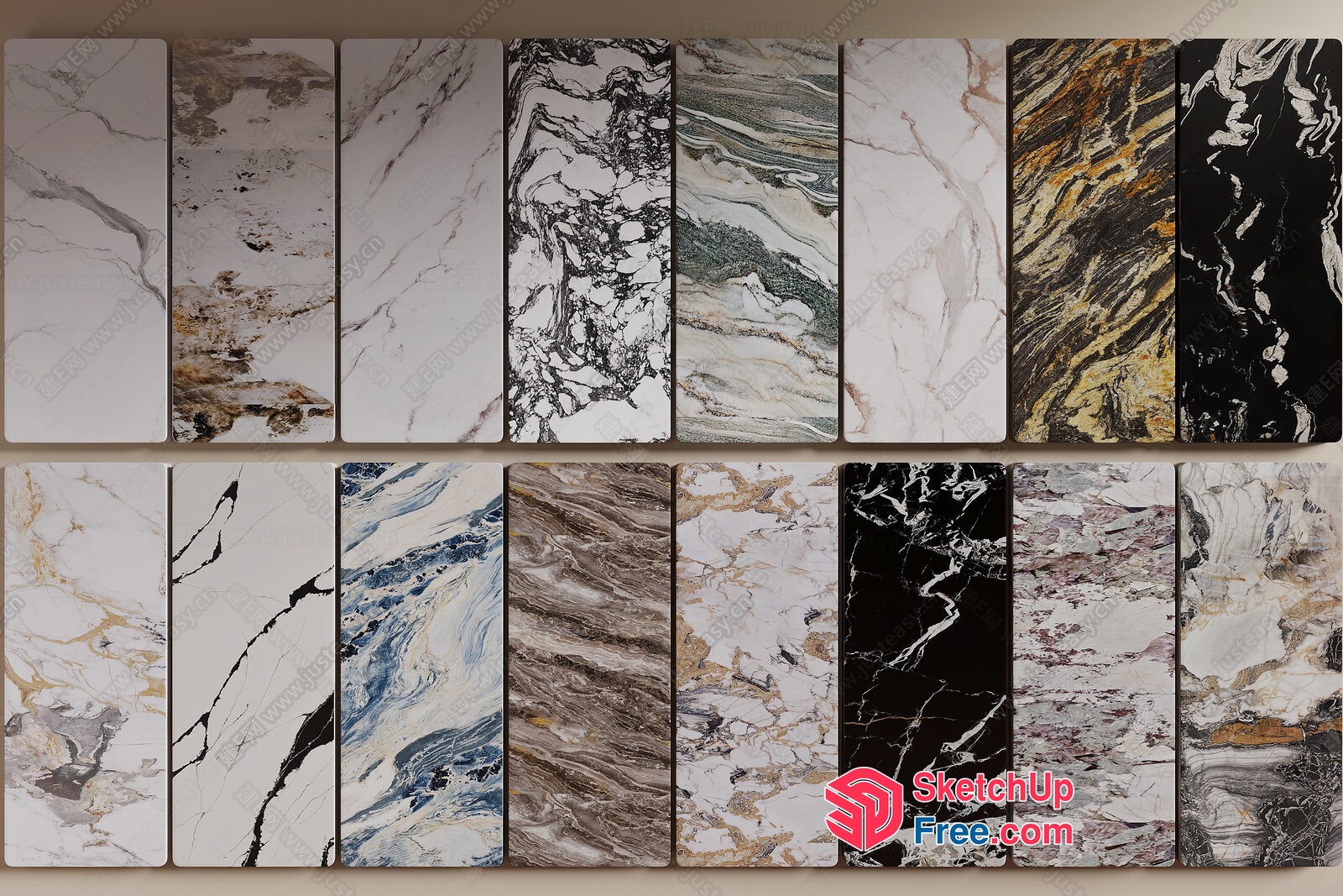 Elegant Marble Patterns For Interior Design 3D SketchUp File