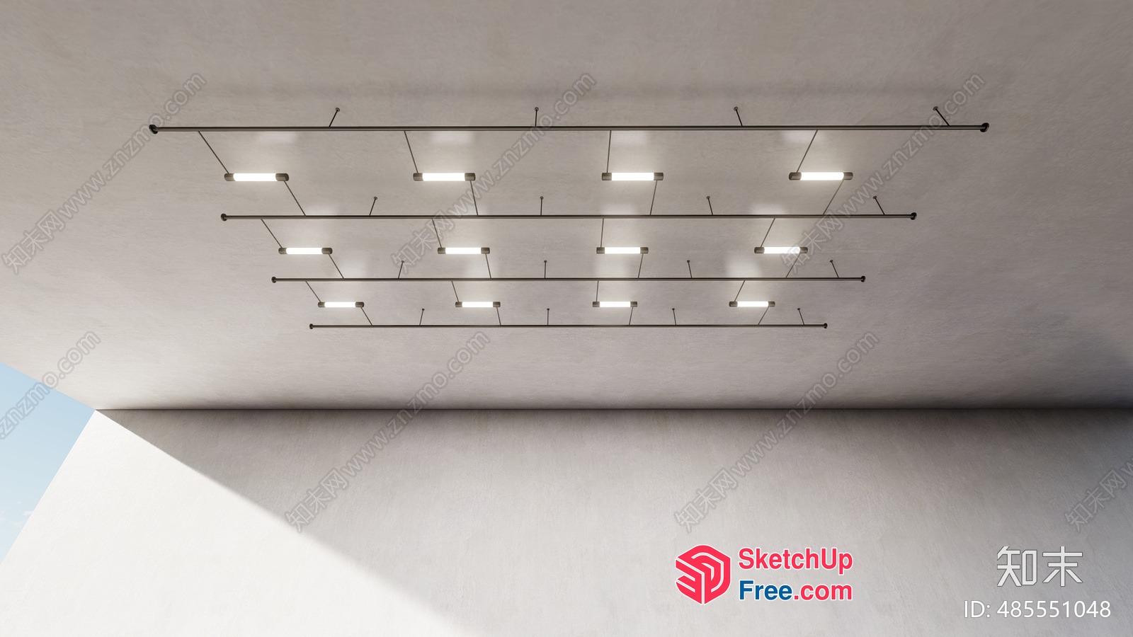 Modern Minimalist Ceiling Lighting Fixture 3D SketchUp File