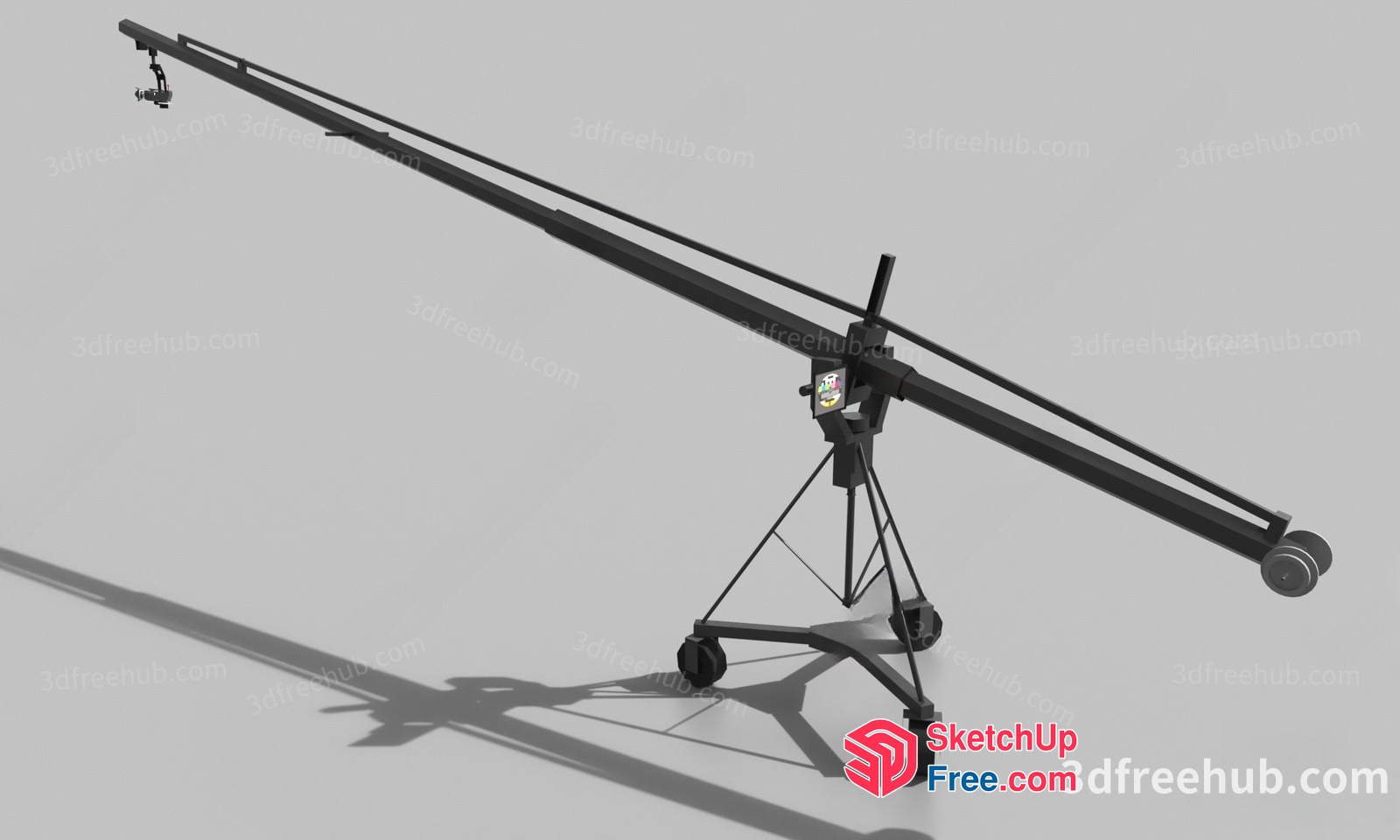 Black Metal Stairway With Wheels And Railing 3D SketchUp File