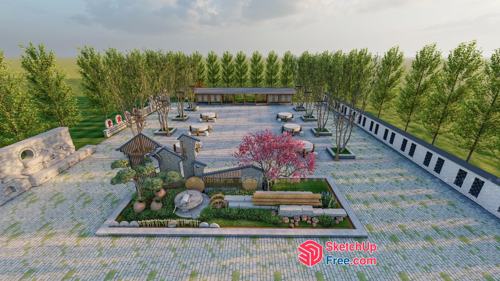 Exquisite Traditional Chinese Courtyard 3D SketchUp File