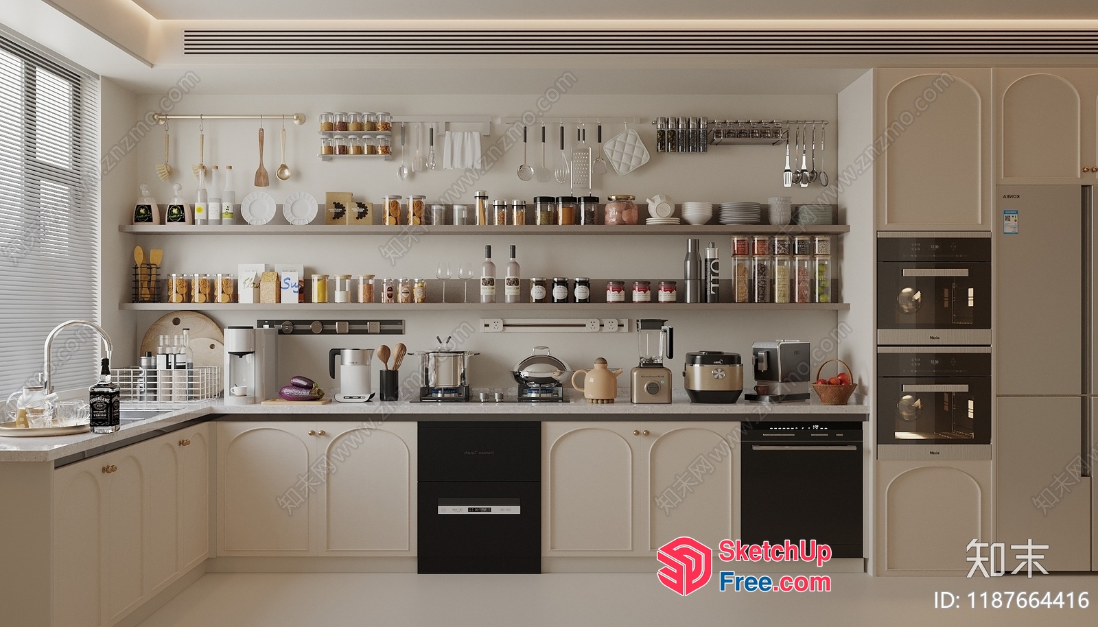 Modern Kitchen With Sleek Appliances And White Cabinets 3D SketchUp File