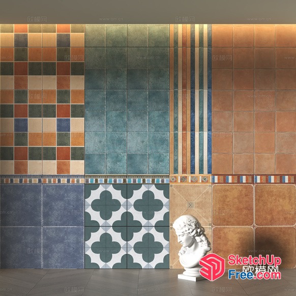 Colorful Tile Display 3D SketchUp File