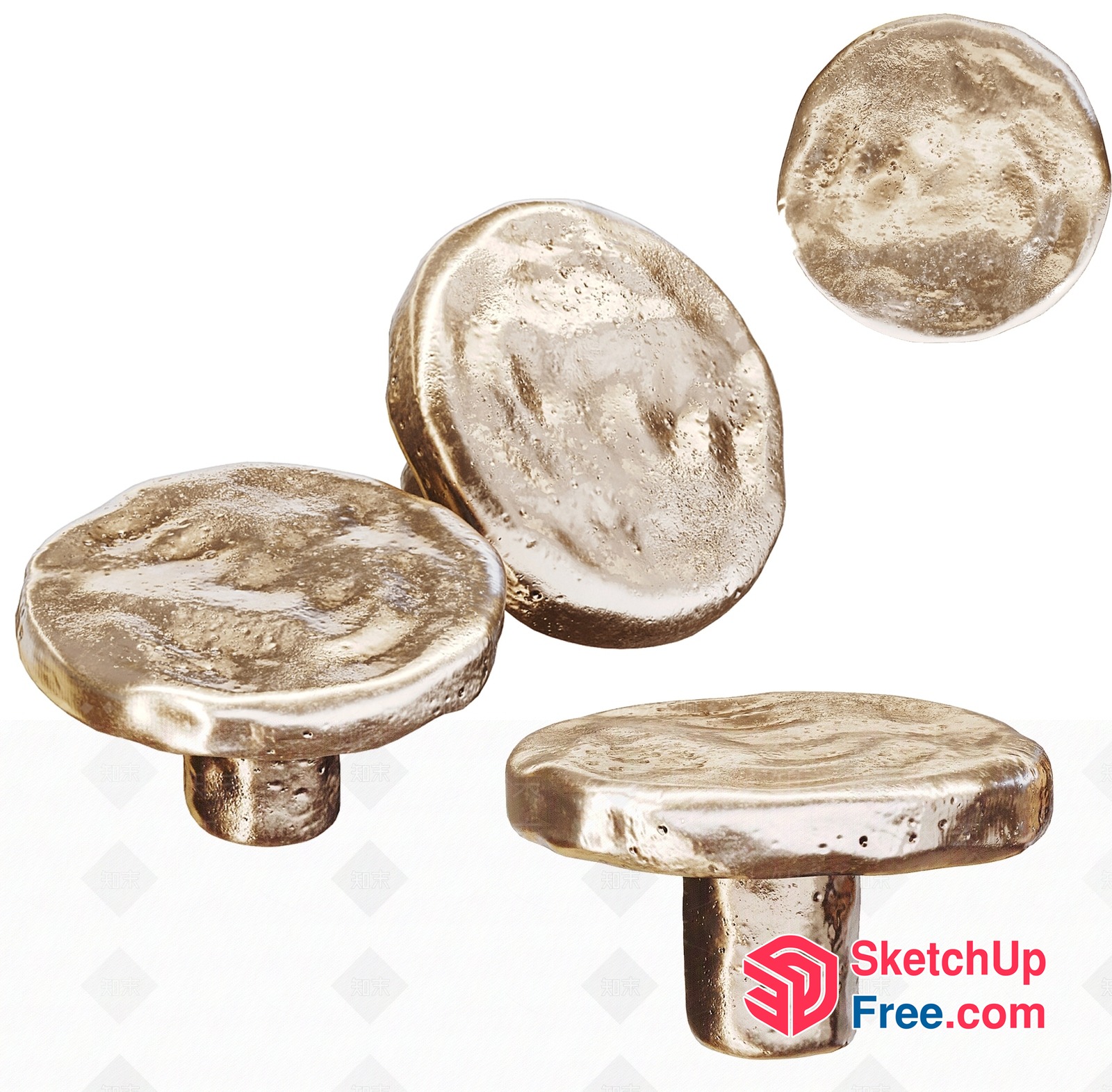 Antique Brass Cabinet Knobs 3D SketchUp File