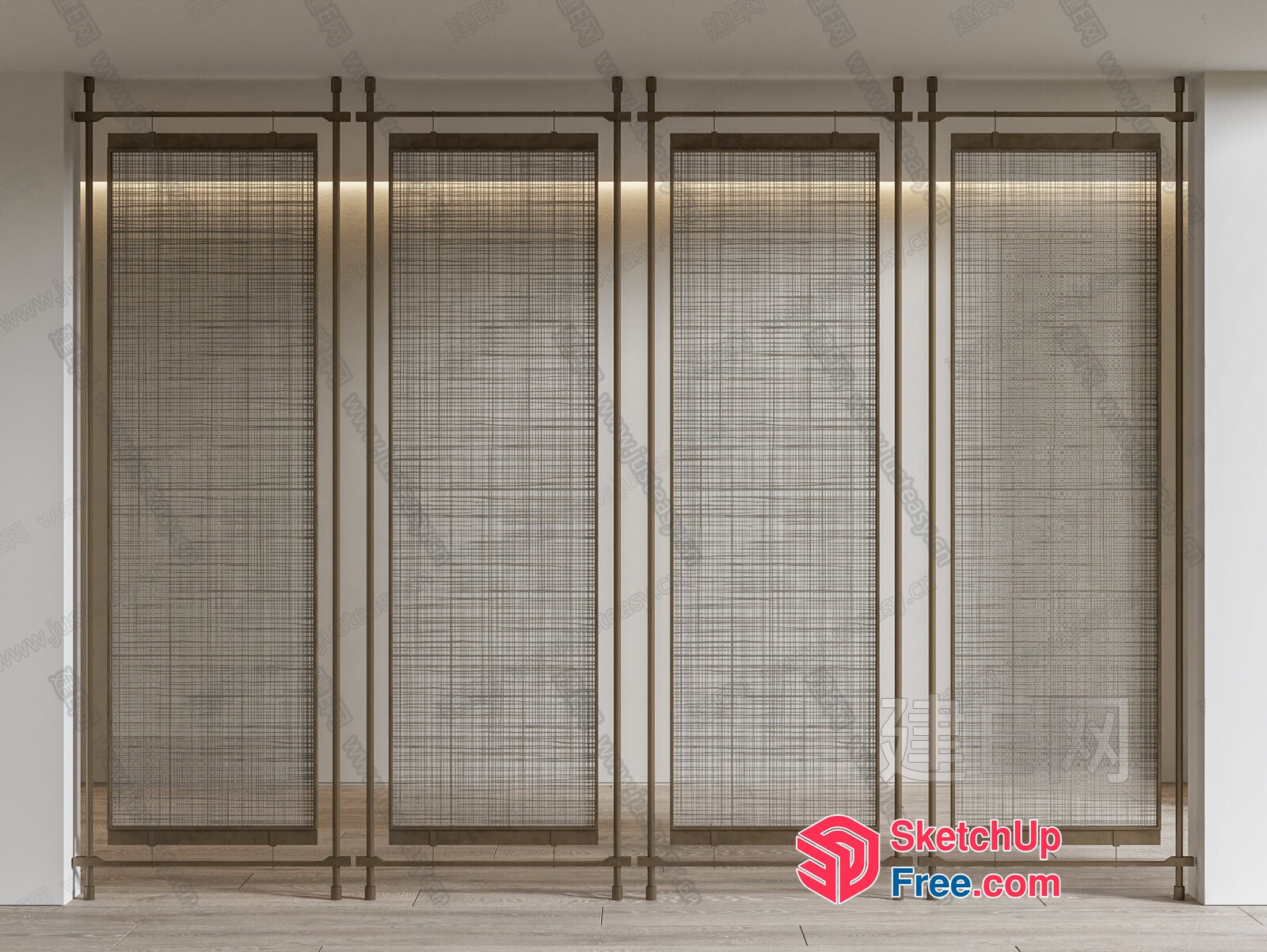 Partition Screen In Modern Minimalist Interior 3D SketchUp File