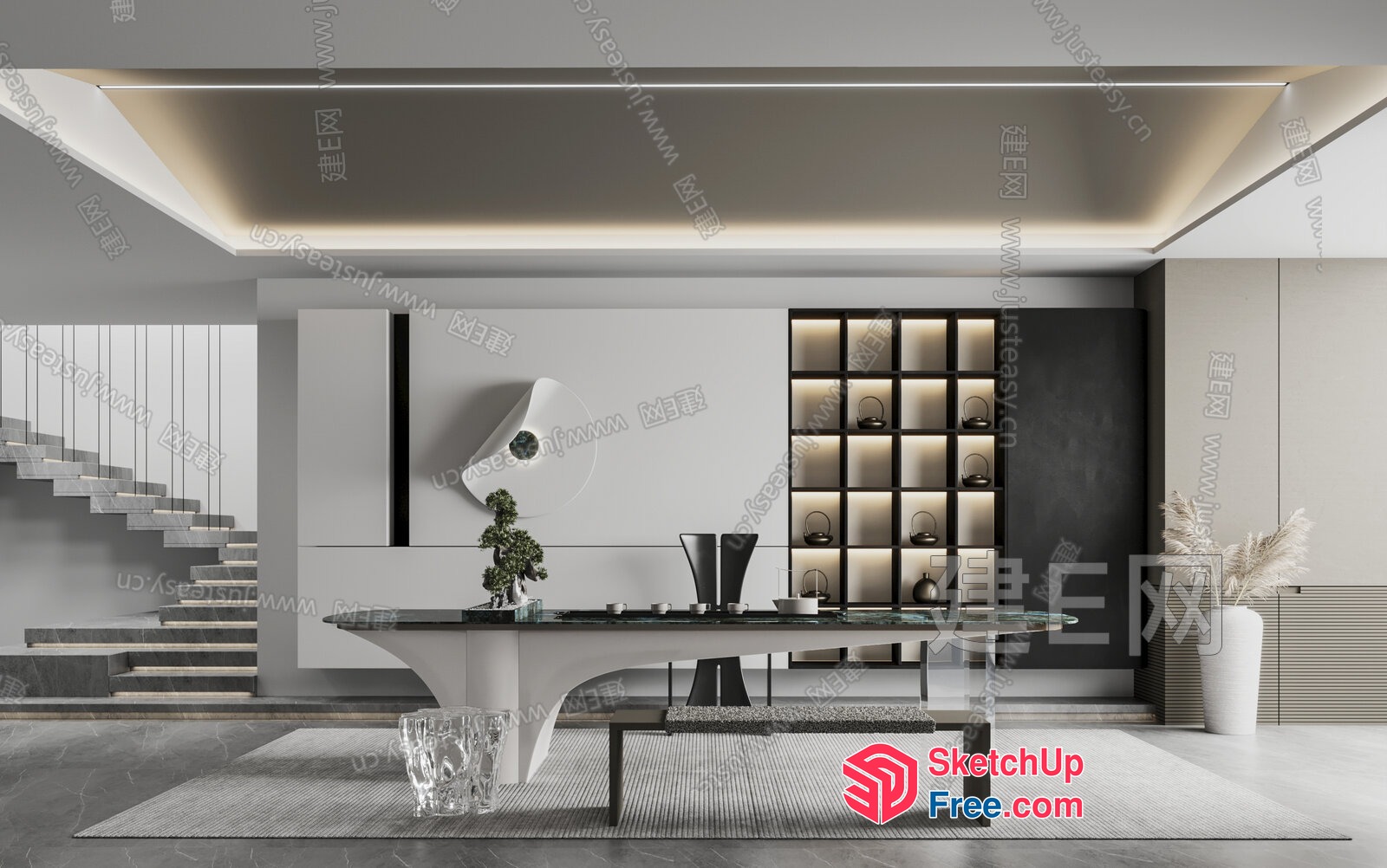 Modern Minimalist Interior With Clean Lines And Neutral Tones 3D SketchUp File