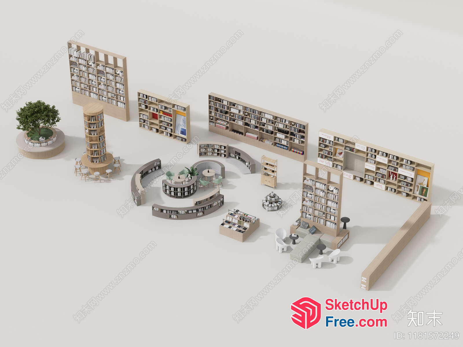 Modern Bookshelf Interior Design 3D SketchUp File