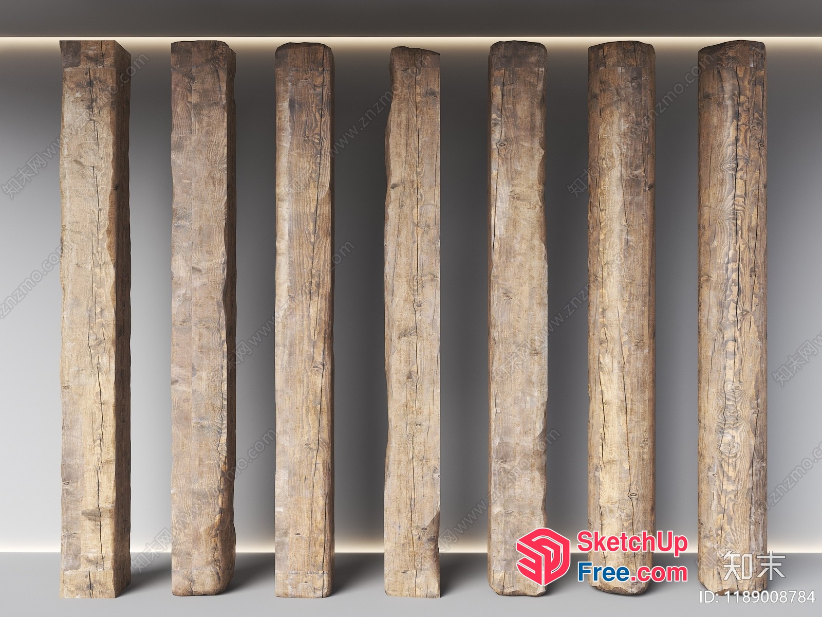 Pillars In A Row 3D SketchUp File