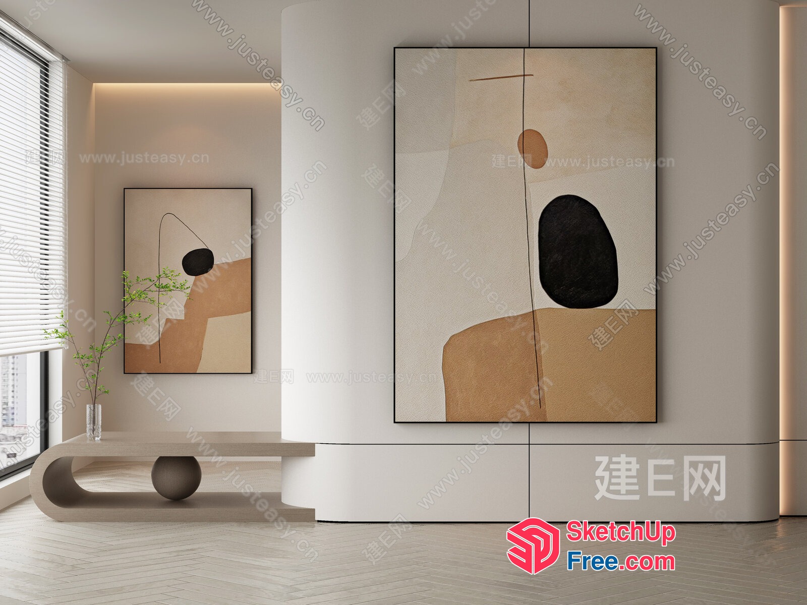 Modern Minimalist Abstract Art Decor 3D SketchUp File