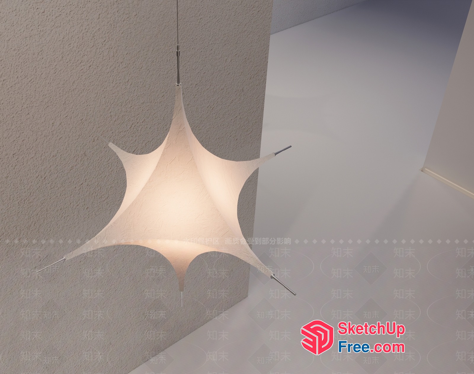 Elegant Star-Shaped Ceiling Light Fixture 3D SketchUp File