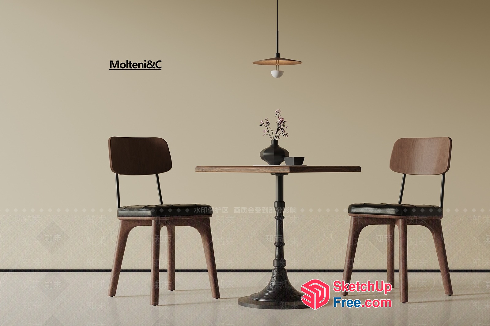 Minimalist Japanese Style Dining Room 3D SketchUp File