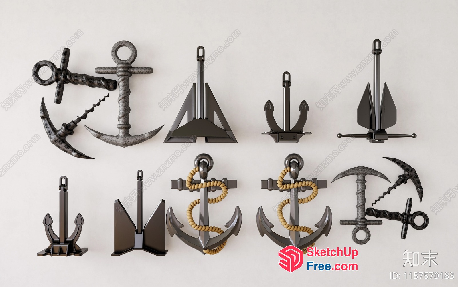 Various Anchor Designs 3D SketchUp File