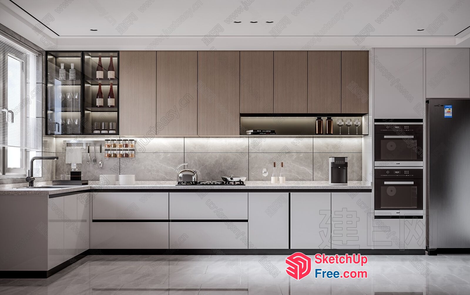 Modern Kitchen With Sleek Cabinets And Stainless Steel Appliances 3D SketchUp File