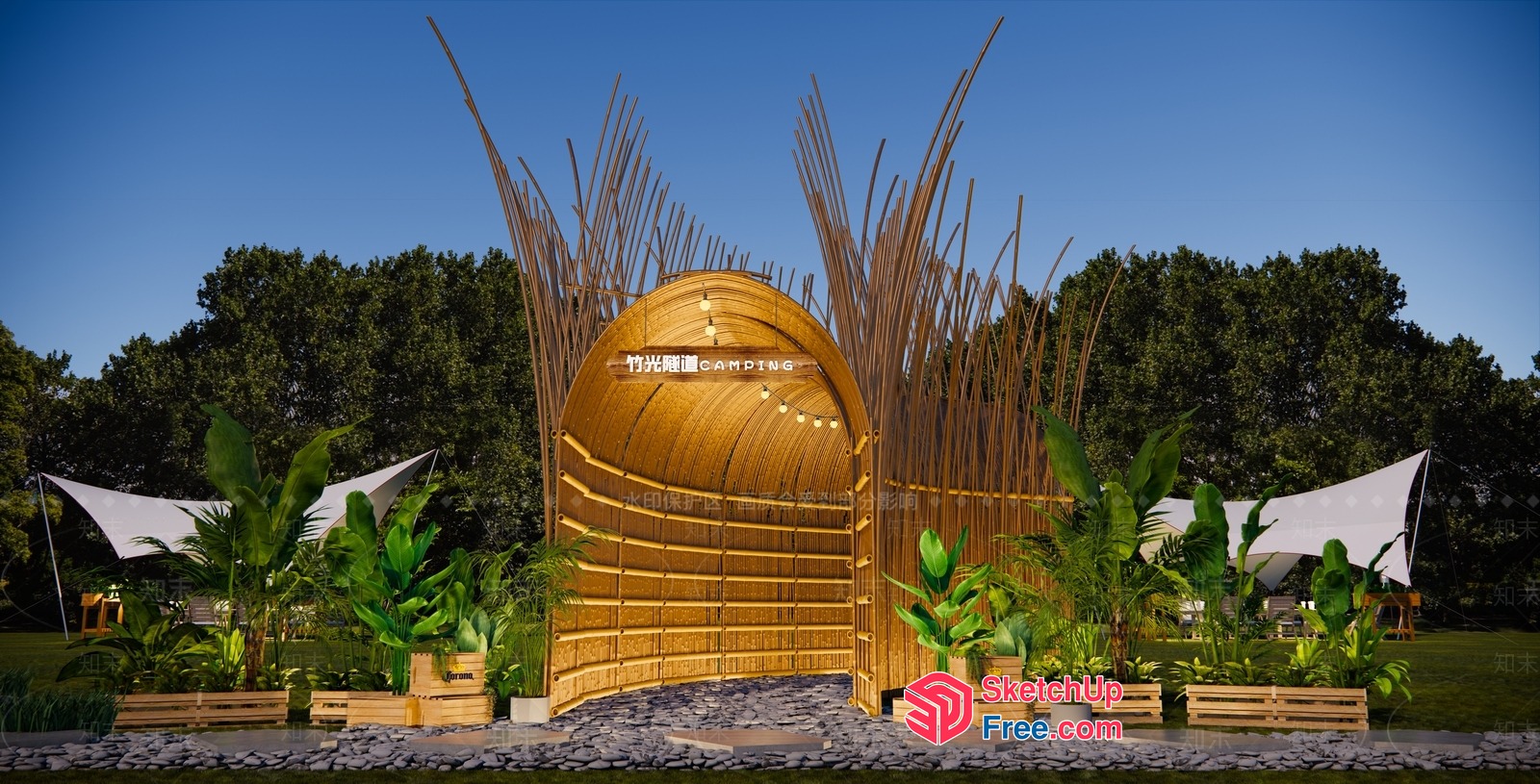 Entrance To A Tropical Oasis 3D SketchUp File