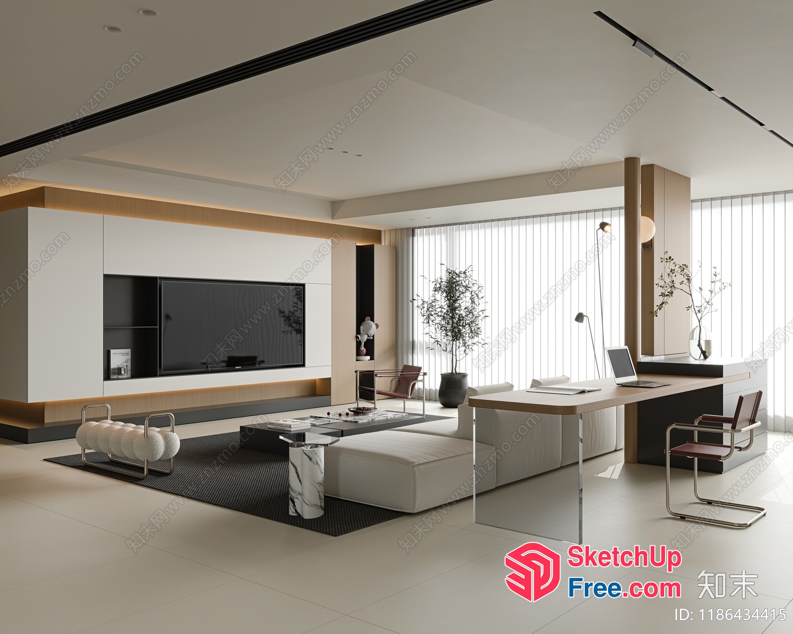 Modern Minimalist Interior Design 3D SketchUp File