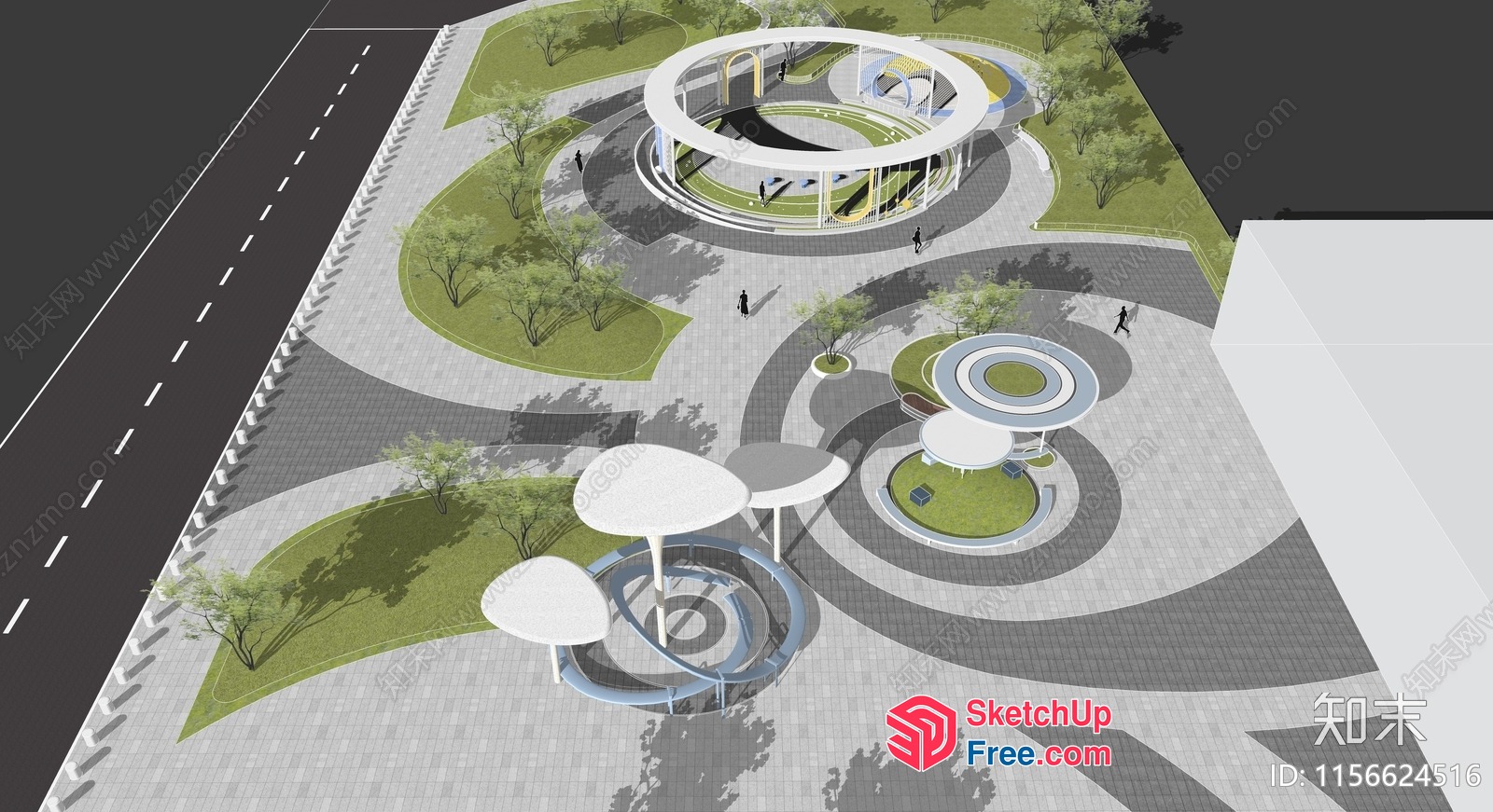 Modern Space Capsule Building Exterior 3D SketchUp File