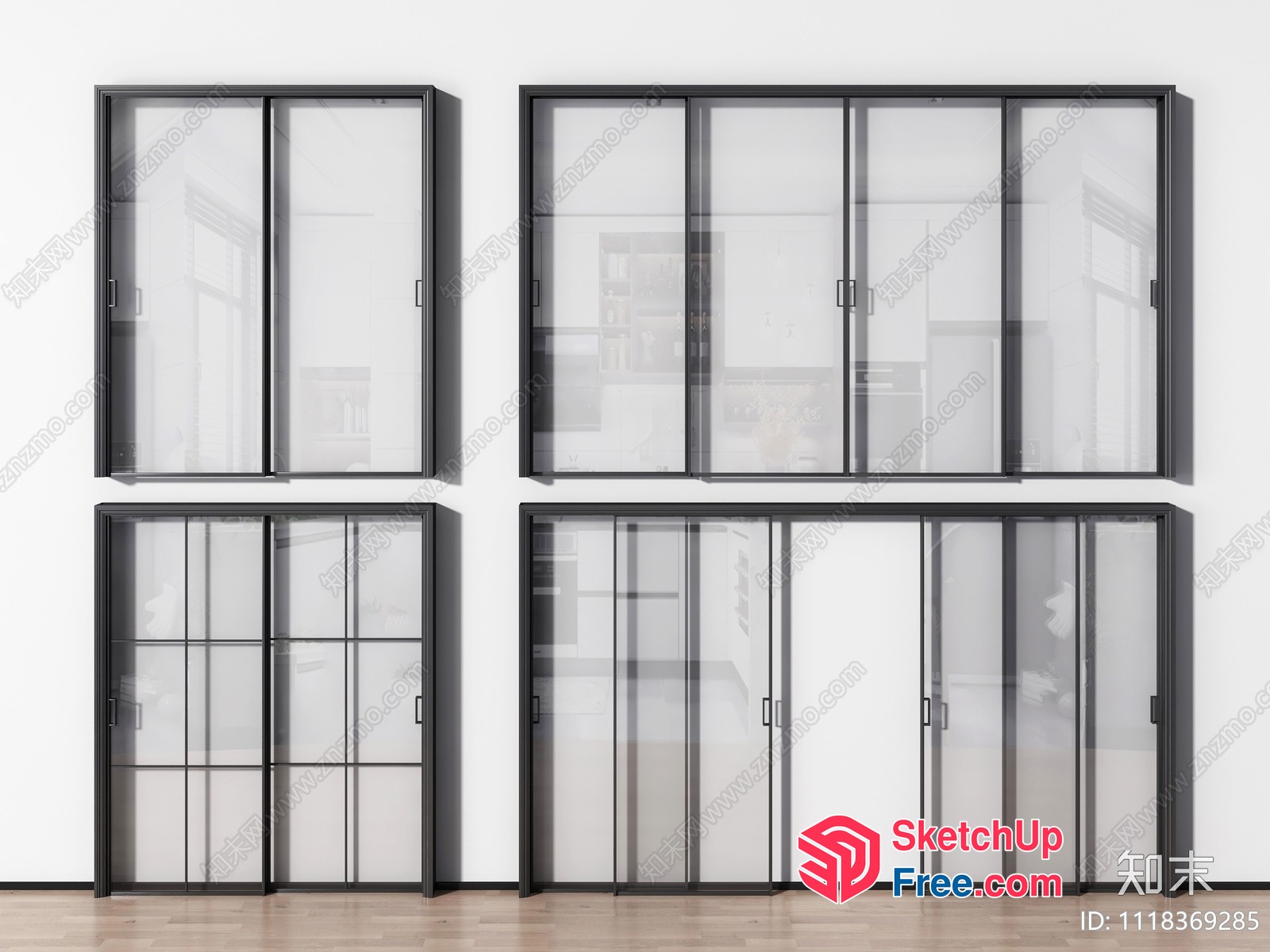 Glass Sliding Doors For Storage Units 3D SketchUp File