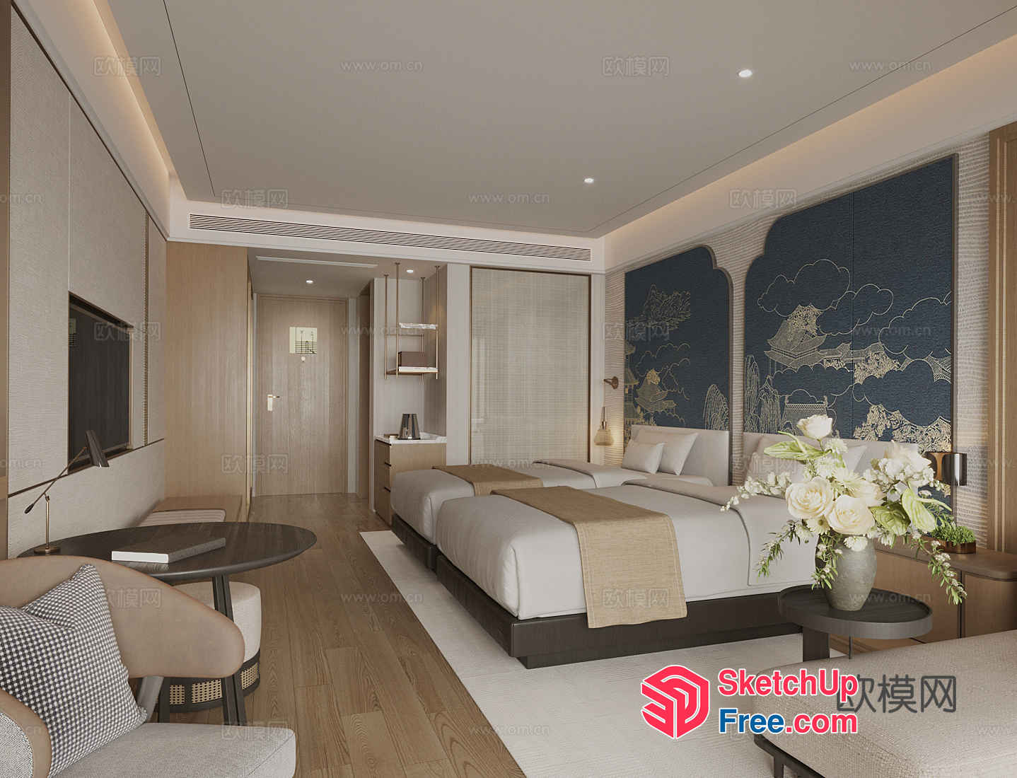 Luxurious Hotel Room Interior 3D SketchUp File