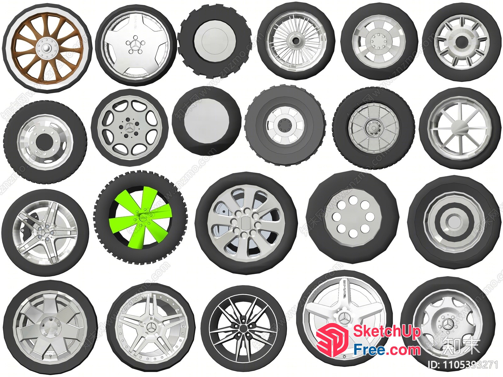 Variety Of Wheels 3D SketchUp File