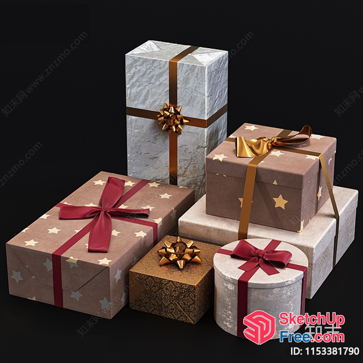 A Collection Of Gift Boxes In Various Shapes And Sizes 3D SketchUp File