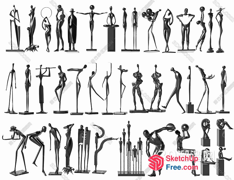 Abstract Sculpture Collection 3D SketchUp File