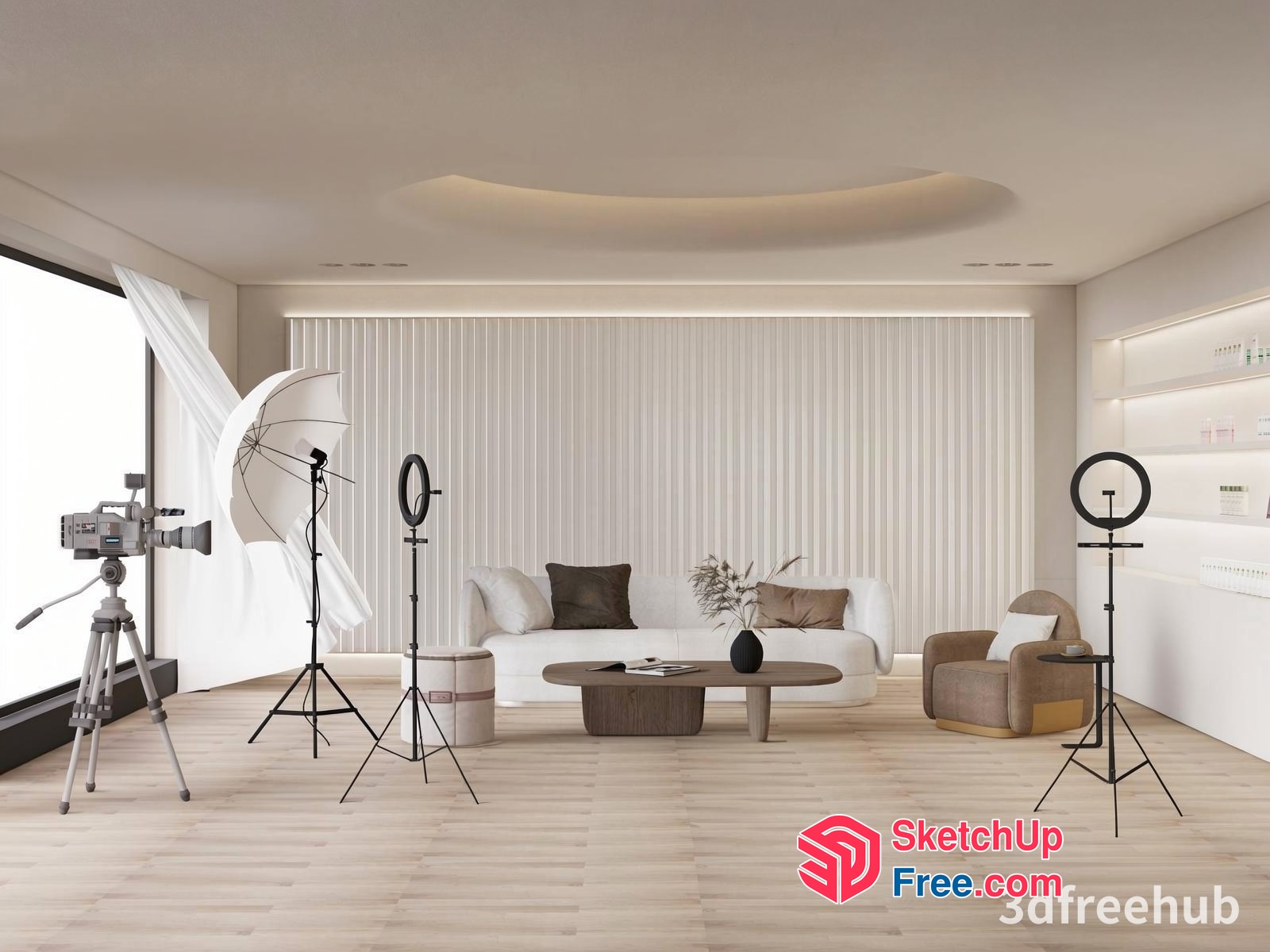 Modern Minimalist Living Room Interior Design 3D SketchUp File