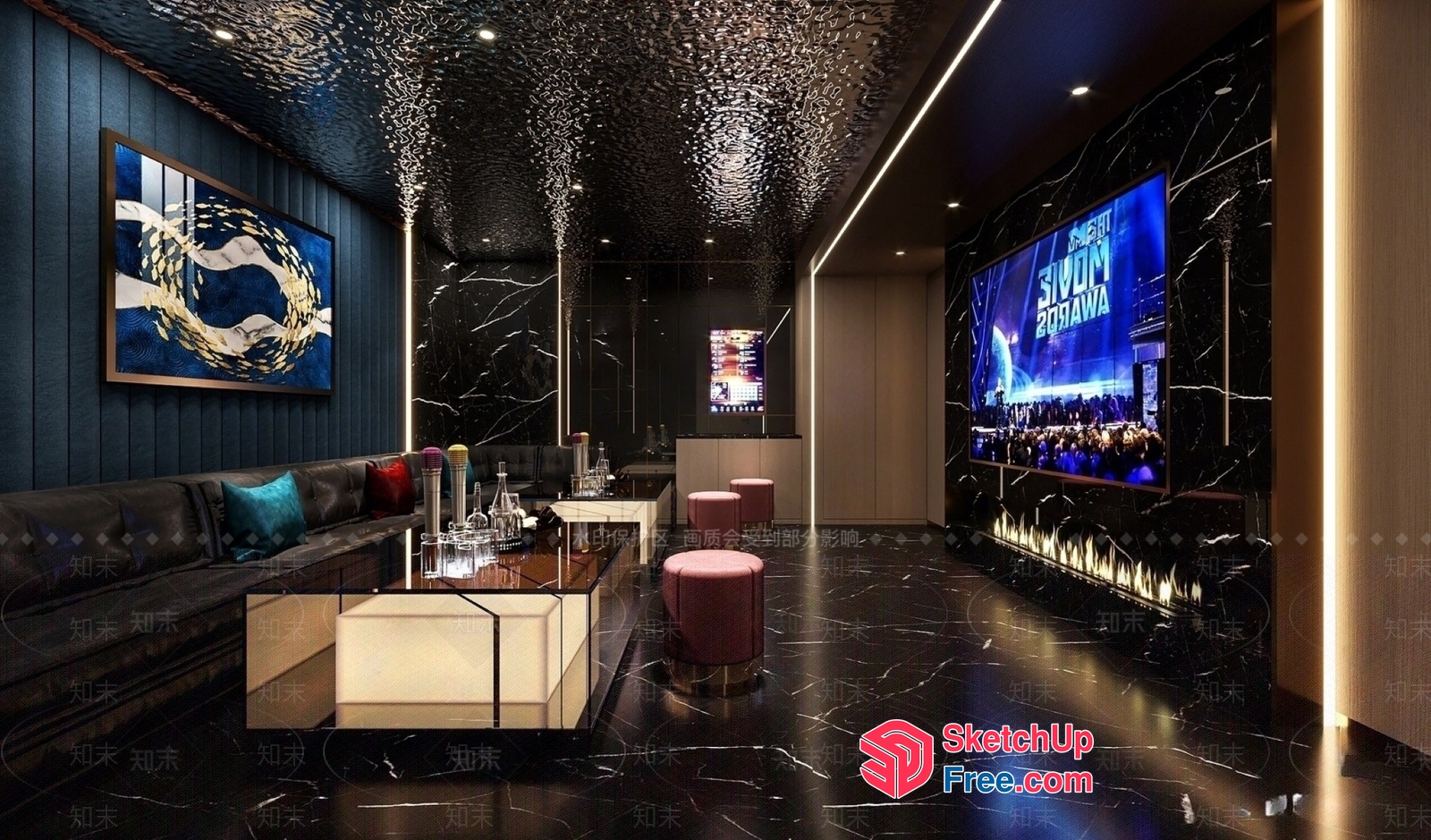 Modern Lounge Interior Design 3D SketchUp File