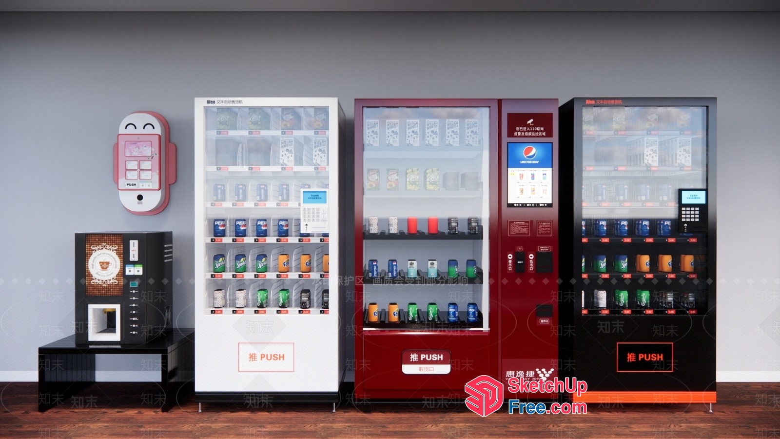 Vending Machines And Various Types Of Furniture 3D SketchUp File